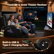 Loveseat Recliner Sofa, Manual Recliners with USB, Cup Holders & Storage Pockets, Pebbled Fabric Reclining Couch for Camper, Home Theater, Black