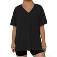 thumbnail image 4 of Blczomt Black Summer Shirts for Women Y2K Blouses 2026 Short Sleeve Women's Blouses,XXL, 4 of 6