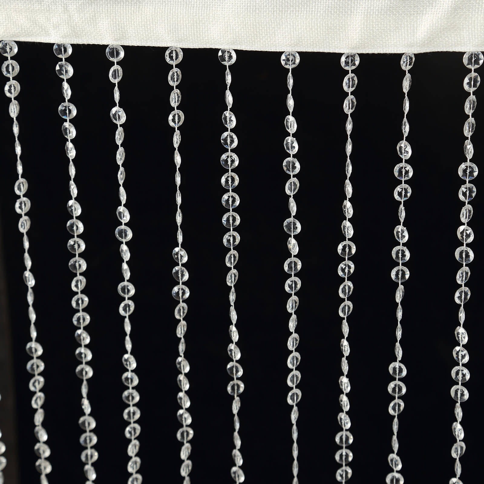 BalsaCircle 16 feet Clear Acrylic Crystal Beaded Curtain Polyester Rod Pocket Decorations