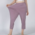 thumbnail image 4 of Defitshape Women's Plus Size Pajama Pant Pj Bottom Mid Rise Summer Thin Stretch Sleep Bottoms Pruple X-Large, 4 of 5
