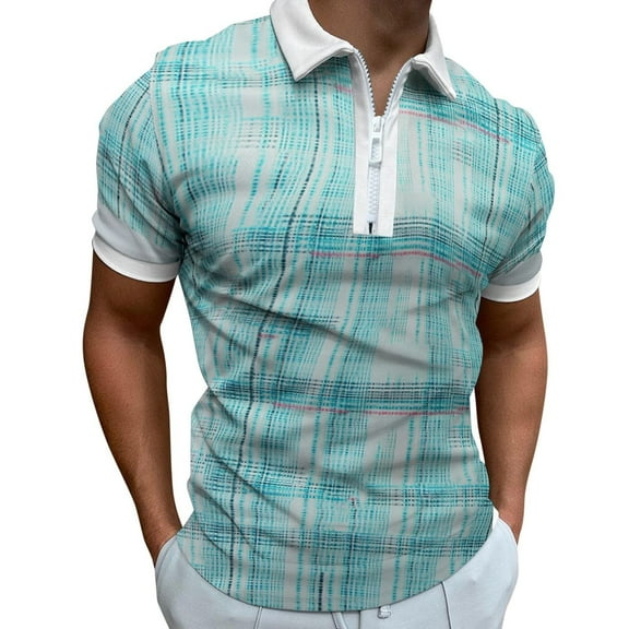 Viikei Mens T-shirts Under $10 Short Sleeve Shirts Colorblock Stitching Lapel Button up