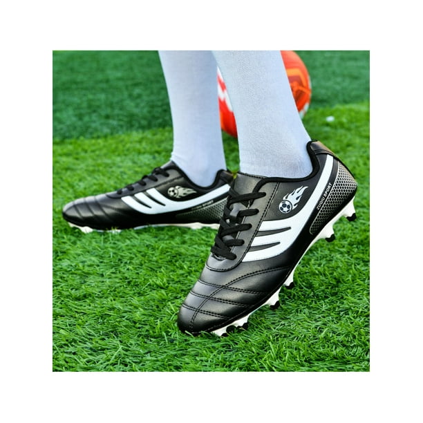 Woobling Kids Athletic Shoe Lace Up Sport Sneakers Comfort Soccer Cleats Breathable Football Sneaker Sports Black Long 3Y Walmart