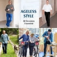 thumbnail image 5 of Men's Stretch Waist Jeans for Older Men Over 60 Comfort Casual Denim Pants Without Belt Blue 34, 5 of 9