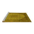 thumbnail image 2 of Ahgly Company Machine Washable Indoor Square Medallion Yellow Traditional Area Rugs, 6' Square, 2 of 4