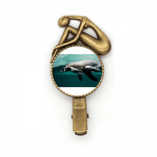 Broche Épingle à Cheveux Image d'Animal Baleine Organisme Marin Métal Vintage