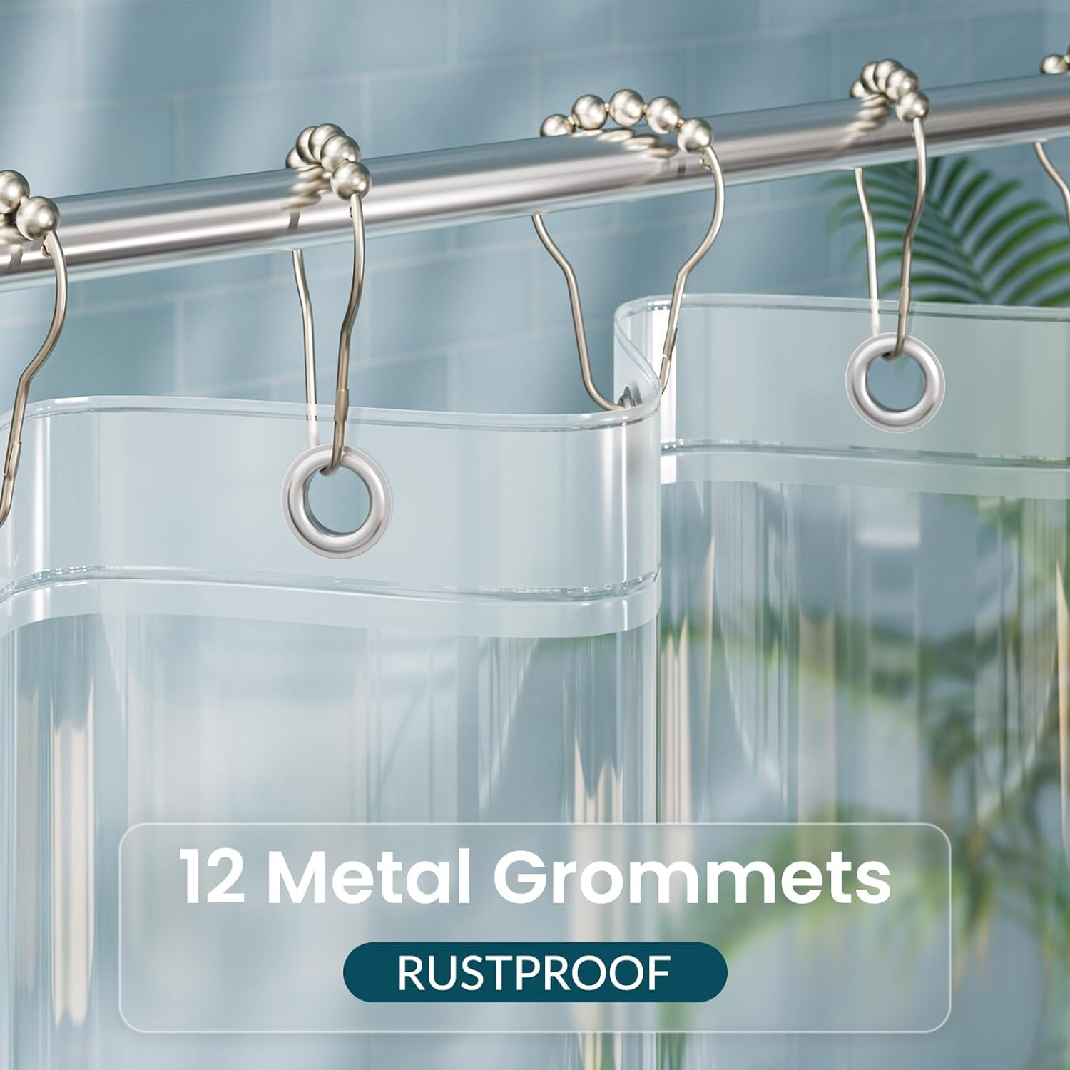 Shower Curtain Liner, 72x72 Clear Shower Curtain Liner, Waterproof Plastic Shower Liner, Cute Lightweight PEVA Shower Curtain for Bathroom