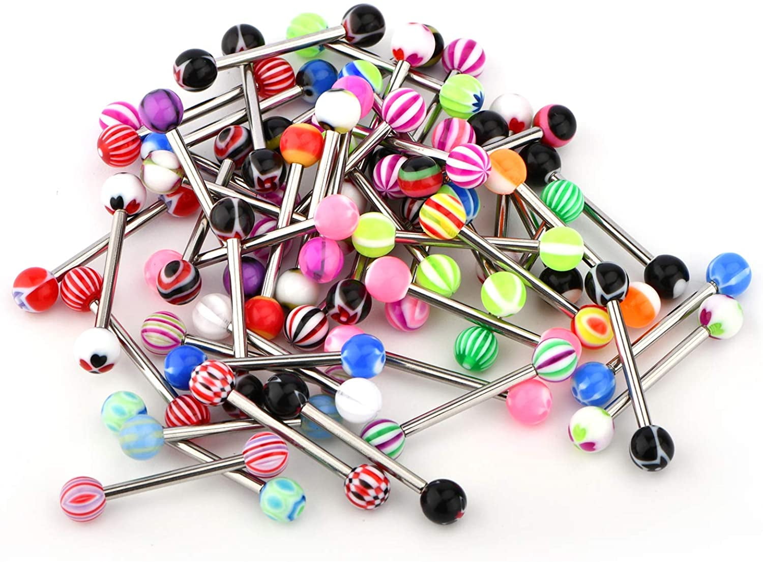 Briana Williams 14G Tongue Rings Glow in Dark Plastic Tongue Barbell