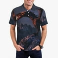 thumbnail image 1 of Fotbe Fire Breathing Dragon Twilight Camiseta Polo de Golf para Hombre con Estampado – Camisa Deportiva Transpirable con Cuello Abotonado-XX-Large, 1 of 6