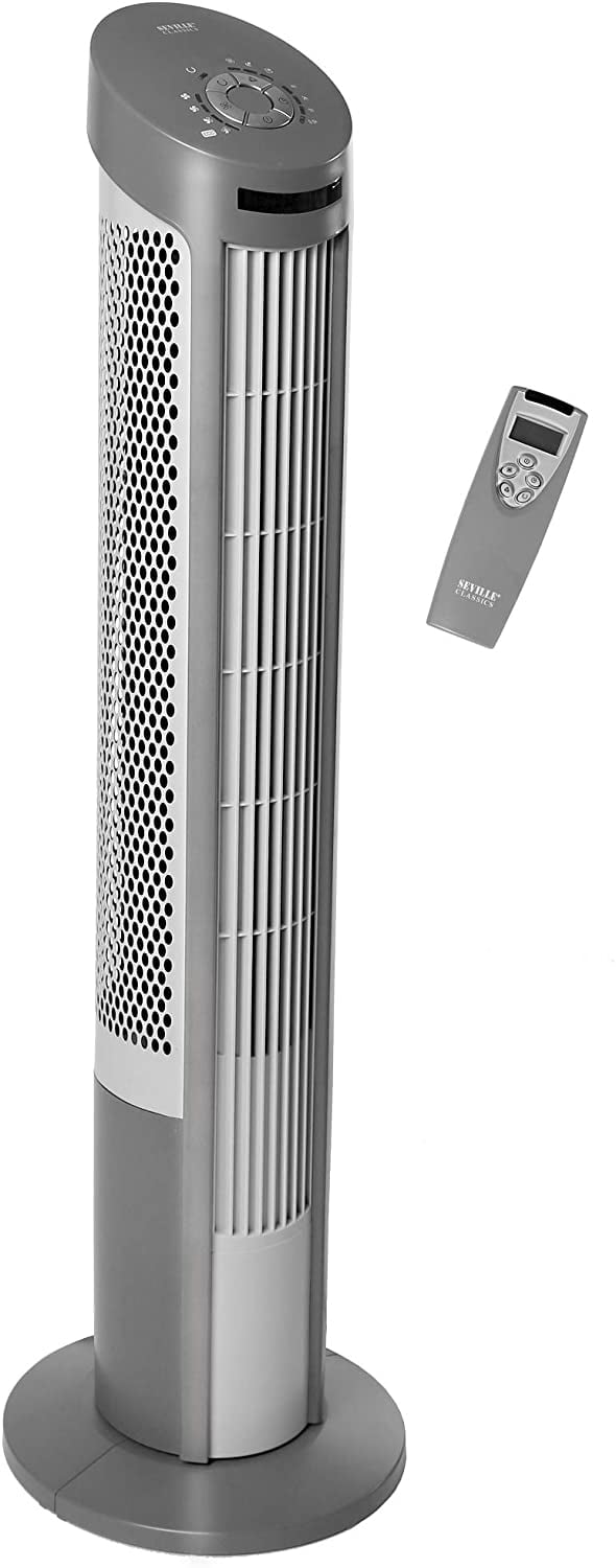 Seville Classics UltraSlimline 40 in. Oscillating Tower Fan with Steel