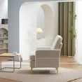 thumbnail image 3 of Modern Teddy Accent Chair, Living Room Chair, Club Chair Upholstered Tufted Decorative Reading Chair, Corner Side Chair, Vanity Chair for Bedroom, Living Room (Off-White), 3 of 7