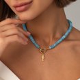 thumbnail image 2 of NICKSUN Dopamine Color Disc Beaded Choker with Gold Fish Pendant, Ocean Style OT Toggle Clasp Necklace, 2 of 10