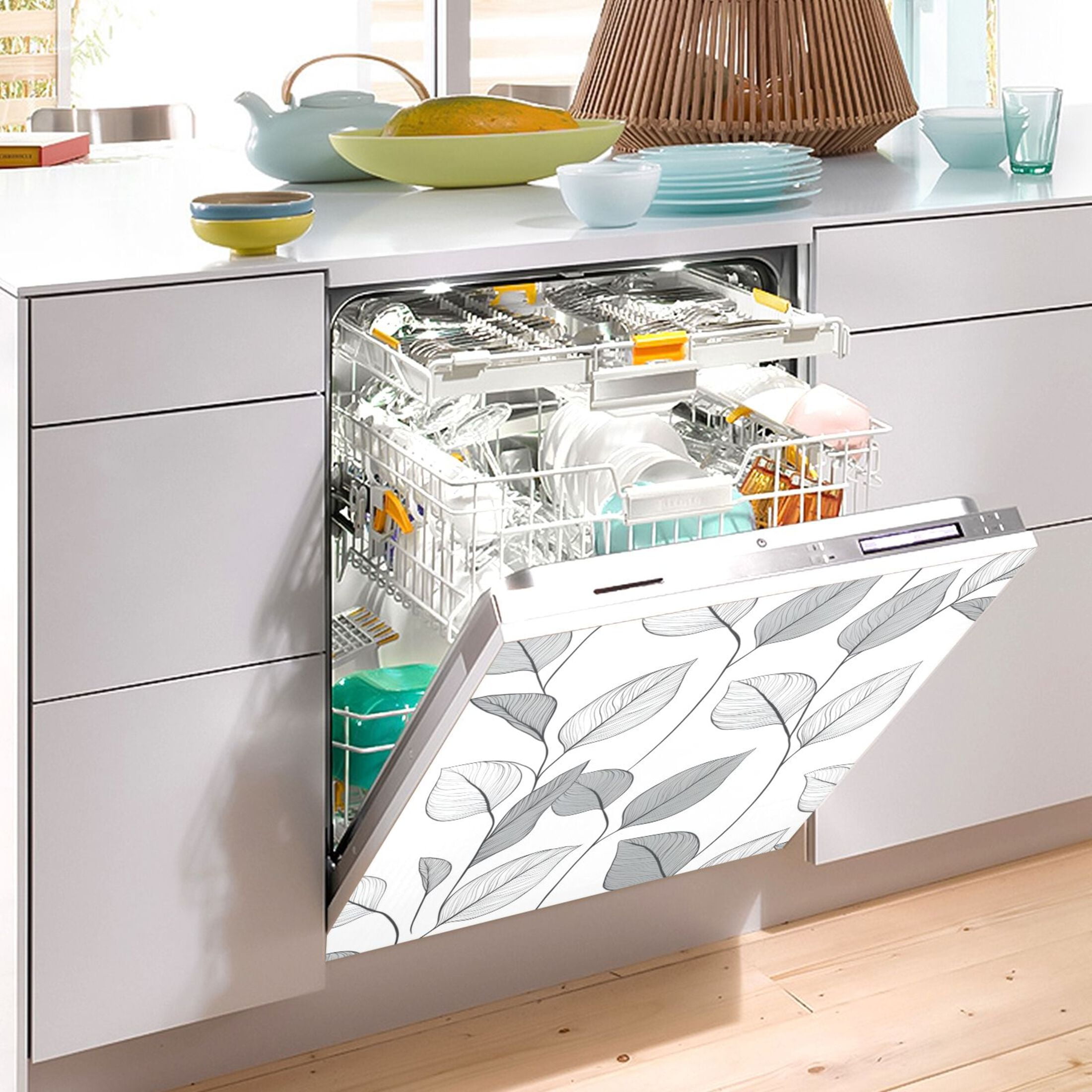 Dishwasher Magnetic Sticker 23x26 Inch Refrigerator Magnetic Sticker Washing Machine Magnetic Sticker Kitchen Panel Magnetic Sticker Home Decor Super Cool Leaves