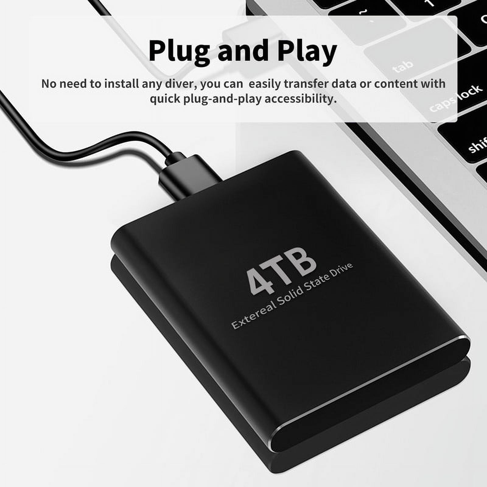 Qlzswk USB 3.0 Portable External Hard Drive4T B External Hard Disk Drive Memory Storage Device