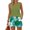 Light Green, variant on Coconut Print Two Piece Set for Women, Sleeveless Scoop Neck Tank & Elastic Waist Shorts - Casual Summer Lounge Outfit with Pockets Blue L