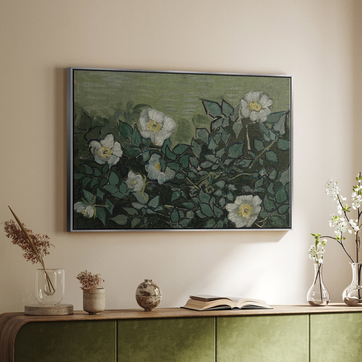 Vintage Botanical Print-LXXXV By Wexford Home Framed in Silver Wood Gallery Wrapped Canvas 27 in. x 41 in.