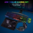 thumbnail image 4 of CHONCHOW 4-in-1 Wired Gaming Bundle - Rainbow Backlit Keyboard, 4800 DPI Ergonomic Mouse, Noise Cancelling Headset & Large Mouse Pad, Compatible with PC, PS4, PS5, Xbox One, Mac, 4 of 4