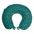 thumbnail image 1 of Fruits Travel Pillow Neck Rest, Colorful Cherries on a Pale Petrol Blue Background, Memory Foam Traveling Accessory Airplane and Car, 12", Teal Multicolor, by Ambesonne, 1 of 2