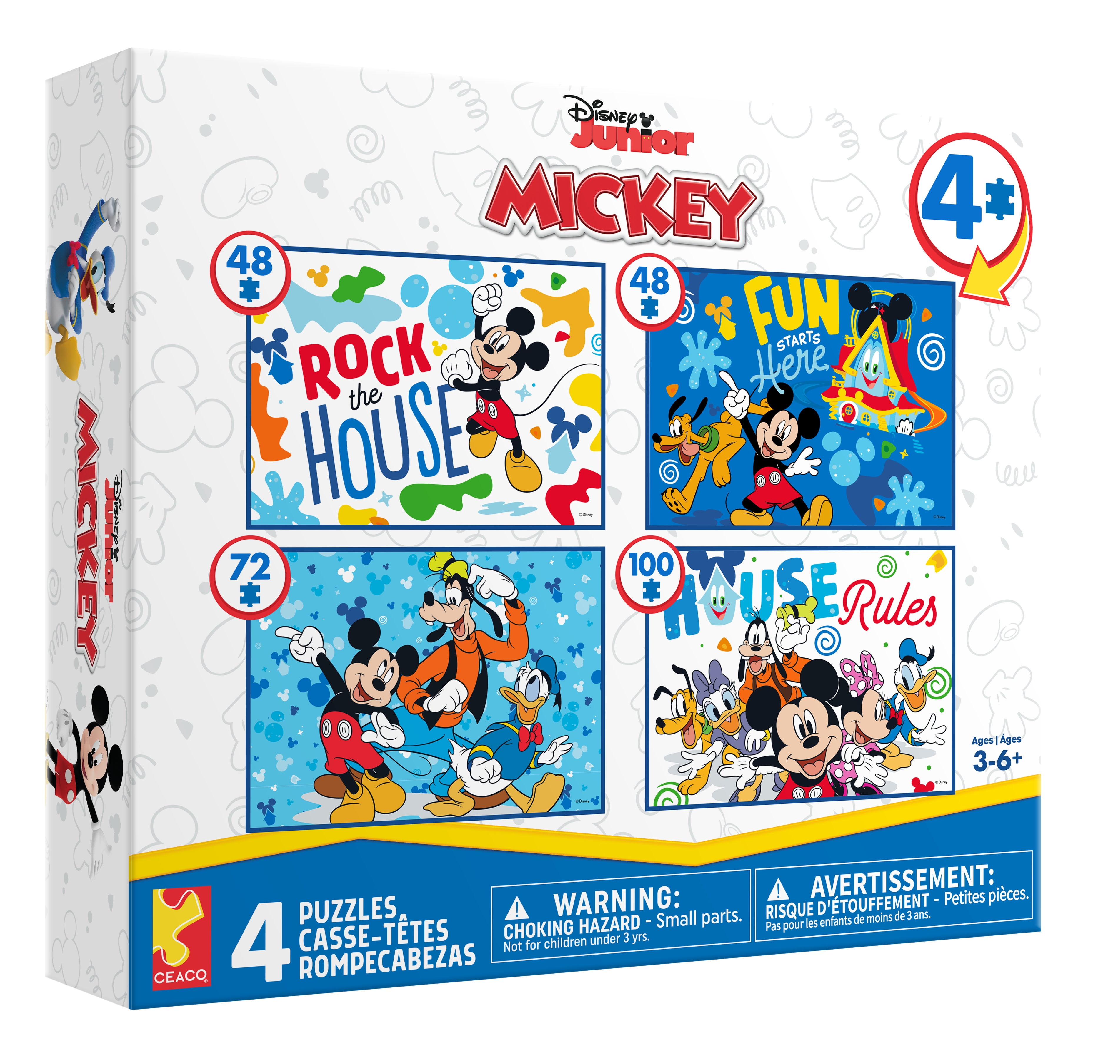 Ceaco Mickey's Clubhouse 4-in-1 Multipack Interlocking Jigsaw Puzzles for Children Ages 6+