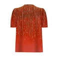 thumbnail image 4 of Itsame Short Sleeved Shirt Summer Womens Printed T-Shirt Casual Tops Round Neck Blouses Orange Size S, 4 of 5