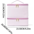 thumbnail image 4 of Portable Double Layer Cosmetic Bag, Large Capacity Nail Polish Organizer Case for Travel, Makeup Tote with 2 Compartments Zipper Pocket, Holds 30 Bottles Nail Polish,Pink, 4 of 4