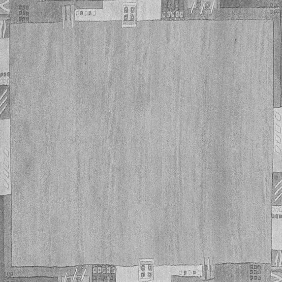 Ahgly Company Indoor Square Abstract Gray Modern Area Rugs, 8' Square