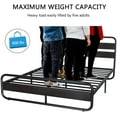 thumbnail image 3 of Allewie Full Size Metal Platform Bed Frame with Wooden Headboard & Footboard, Black, 3 of 7