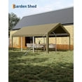 thumbnail image 6 of 12 x 20FT Heavy Duty Carport with Roll-Up Windows, Portable Garage with Removable Sidewalls & Doors, Portable Car Tent Garage with All-Season Tarp, 6 of 7
