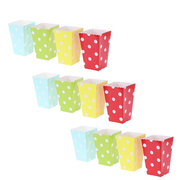 TAILTOSS 24Pcs Popcorn Containers for Party Decoration Snack Storage Rectangular Food-Grade Cardboard