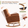 thumbnail image 4 of Rocking Chair Nursery with Foot Rest, Nursing Rocking Chairs for Mom Nursery, Teddy Rocker Glider with High Backrest for Living Room, Bedroom, Brown, 4 of 9
