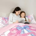 thumbnail image 5 of Castle Fairy 2-Piece Twin Size Comforter Set, Monogram Initial E and Bow Print, 5 of 8