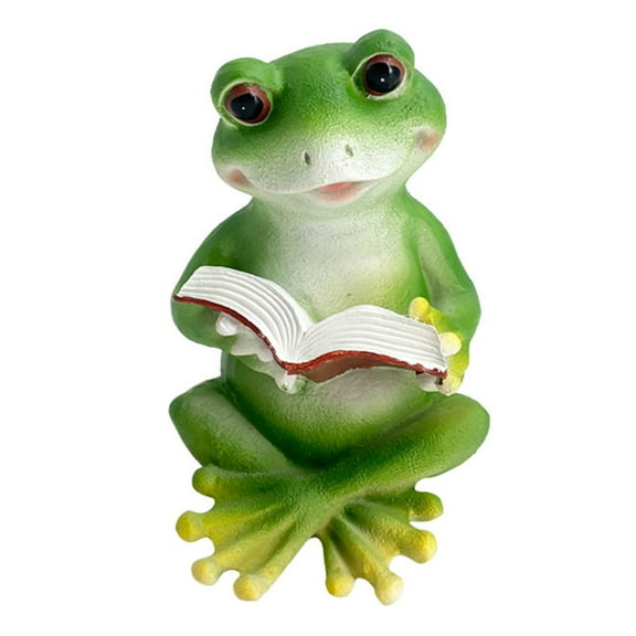 Frog Reading Garden Statue-Resin Outdoor Yard & Lawn Decoration, Waterproof Animal Figurine for Garden, Patio, Porch & Flower Bed-Handmade Lifelike Ornament, Whimsical Gift for Garden Lovers