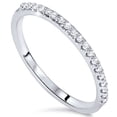 thumbnail image 2 of Pompeii 1/8ct 14k White Gold Diamond Engagement Band Wedding Stackable Prong Womens Ring, 2 of 3