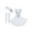 thumbnail image 2 of Alvivi Girls Ballerina Costume Ballet Leotard Tutu Dress Fingerless Gloves Hair Clip Set, 2 of 7