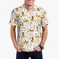 thumbnail image 4 of Vsdgher Cute Dog Print Men's Short Sleeve Stretch Polo Shirt, Moisture-Wicking Performance Polo Shirt, 4 of 8
