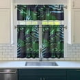 thumbnail image 3 of Hawaii Tropical Flower Kitchen Curtains 3PCS, 27.5x36in Polyester Leaf and Botanical Tier and Valance for Window Drapery Decor, 3 of 6