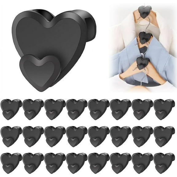 New Space Triangles AS-SEEN-ON-TV Premium Hanger Connector Hooks, 24Pcs Space Saving Hanger Hooks for Organizer Closet, Heavy Duty Cascading Clothes Hanger Hooks Fits All Types of Hangers