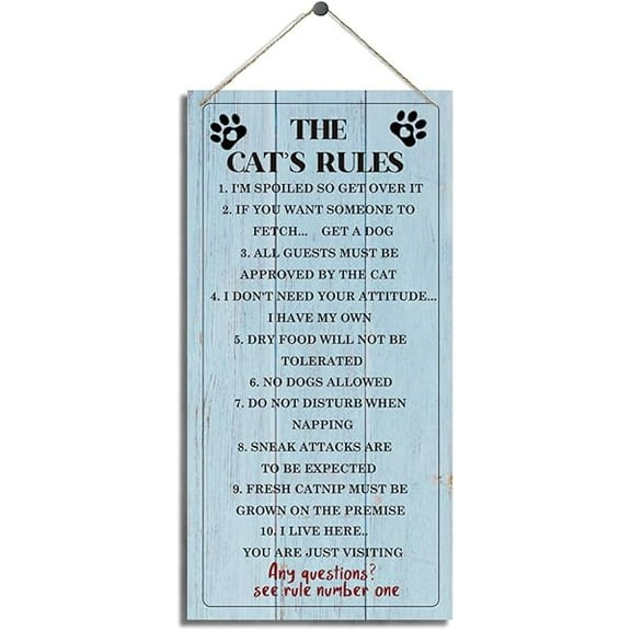 Pet Decor Signs Decorative Wood Hanging Wood Plaque Funny Cat Sign Cat Room Hanging Decor Wall Decor Art Cat Family Home Decor Cat Gift Cat Lover Gifts C Father'S Day Gifts
