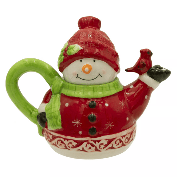 Radiant Treasures Ceramic Snowman Shaped 16oz Teapot