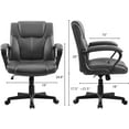 thumbnail image 6 of Lacoo Faux Leather Mid-Back Executive Office Desk Chair with Lumbar Support, Gray, 6 of 7