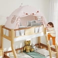 thumbnail image 4 of Gymax Twin Full Size Bed Tent w/2 Windows Flags for Boys & Girls Aged 3+ Years Old Beige, 4 of 10