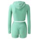 thumbnail image 4 of Gibobby Conjunto de pantalones de yoga Trajes de yoga para mujeres Conjunto de 2 piezas Chándal Sin costuras Manga corta Crop Top Entrenamiento Leggings Sport(Verde,CH), 4 of 5