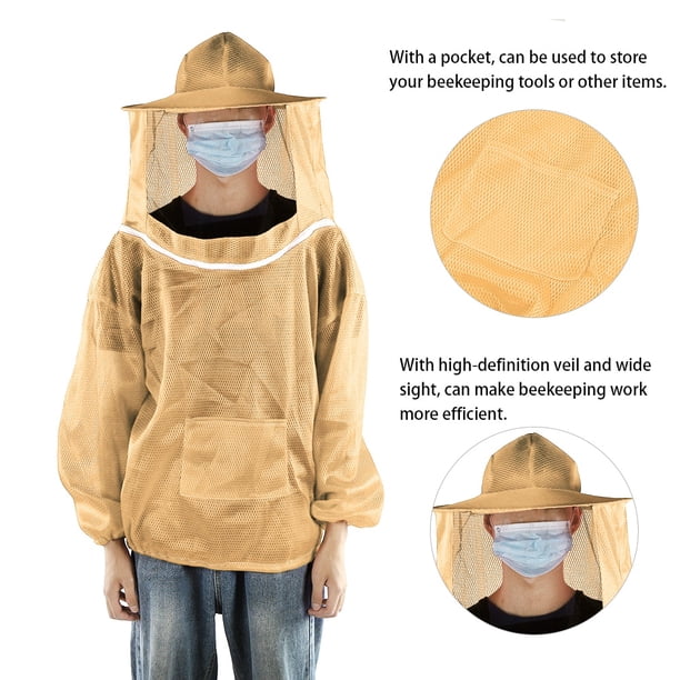 Traje de Apicultura de Herramiente de Apicultura, Chaqueta de Apicultura Velo transpirable de Alta Definición, Ultra Para Principiando, Apicultores Comerciales