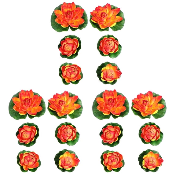 3 Pack Pond Decor Water Lily Miniature Solar Floating Pool Lights Miss Red