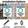thumbnail image 3 of (2 Pack) Designated Smoking Area OSHA Notice Sign 10 Inch X 14 Inch Indoor / Outdoor Rust-Free Aluminum Metal Signs for Workplace, Workshop, and Construction Site, Made in the USA, 3 of 8