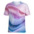 thumbnail image 5 of Purple Blue And Gold Wave Women's T-Shirt Short Sleeve T Shirts Tops Tee Ladies Loose T, 5 of 6