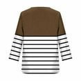 thumbnail image 4 of 3/4 Length Sleeve Womens Tops Striped Shirts Henley Shirts for Women V Neck Summer Trendy Work Clothes Ladies Fashion Outfits, 4 of 5
