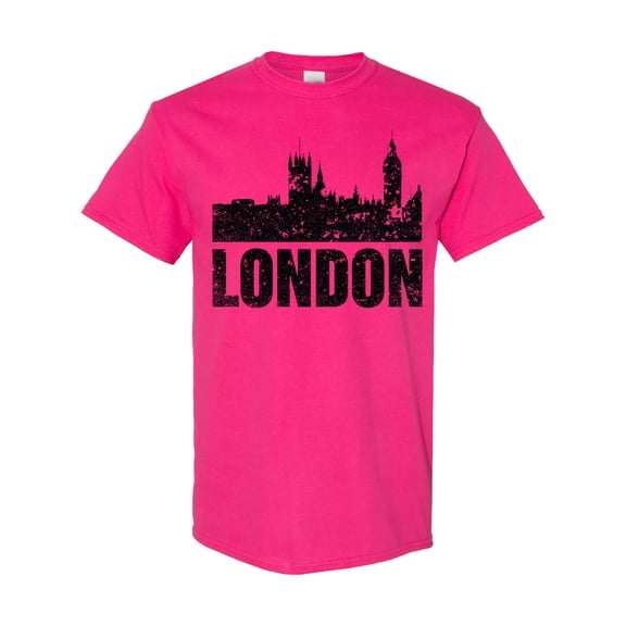 Inktastic London England City Skyline with Grunge T-Shirt