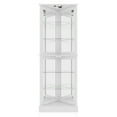 thumbnail image 6 of BELLEZE Lighted Accent Corner Display Curio Cabinet with Tempered Glass Doors and Shelves, Classic Wood Cabinet w/ Bulb, Corner Curio Storage Rack for Living Room, Bedroom and Kitchen Woody (White), 6 of 6