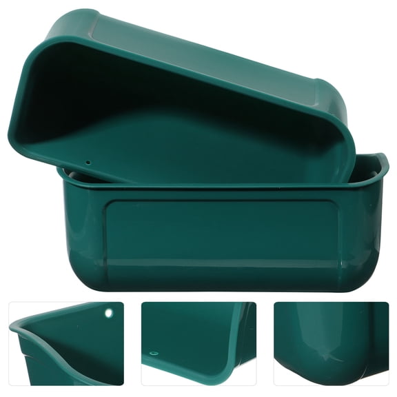 ELAYARD 2Pcs Large Capacity Poultry Feeder Bucket Dark Green Wear Resistant Feeding Supplies