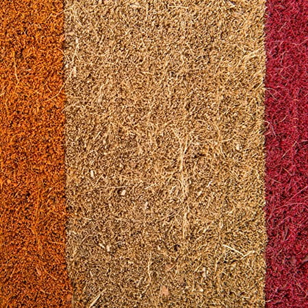 Natural Coir Coco Fiber Imperial Outdoor Doormat 18x30 Heavy Duty Entry Way Shoes Scraper Patio Rug Dirt Debris Mud Trapper Waterproof Color Stripe